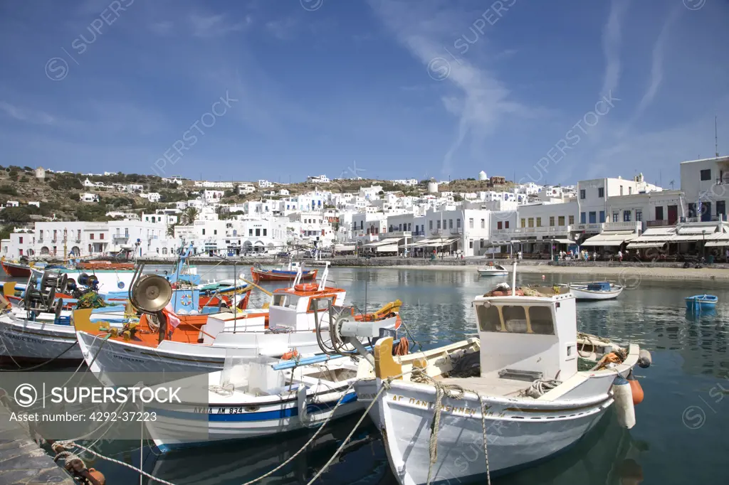 Greece. Cyclades Islands. Mykonos,harbour.
