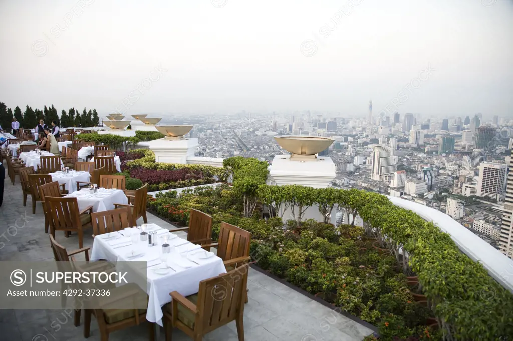 Thailand, Bangkok, Sirocco Bar, on State Tower Buiding.