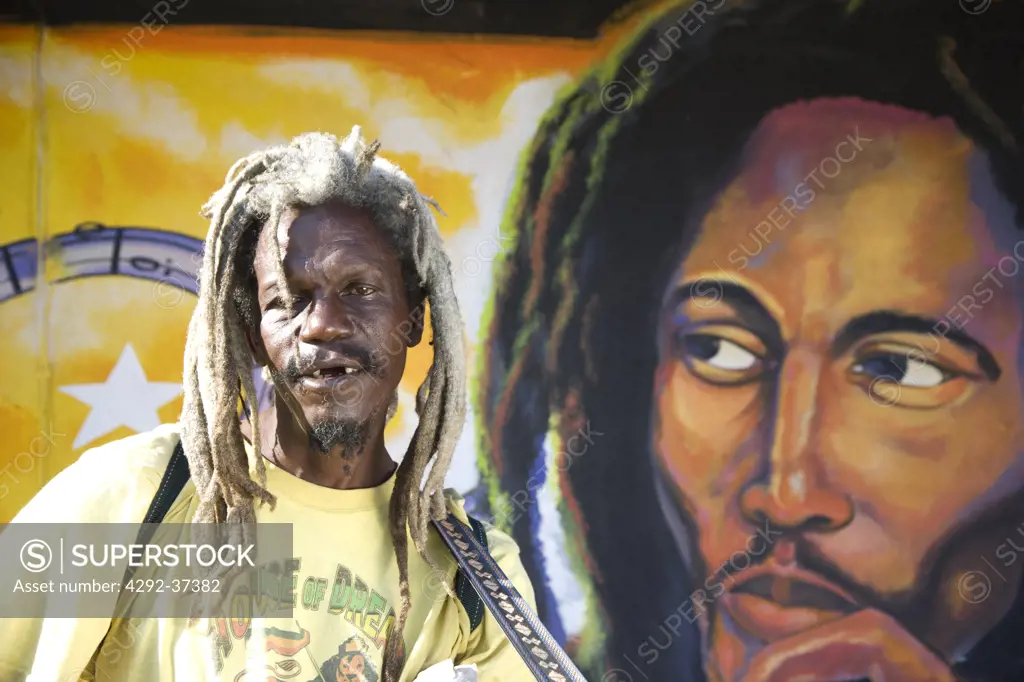 Caribbean, Jamaica, Ocho Rios,Bob Marley's murales.