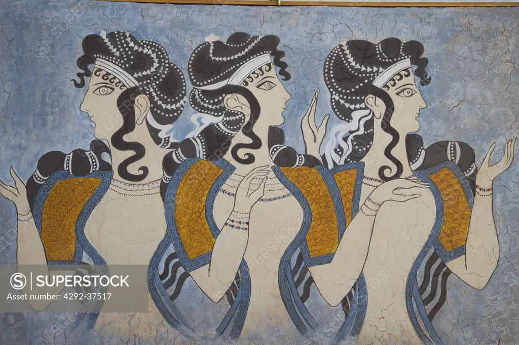 Greece, Crete, Knossos, painting