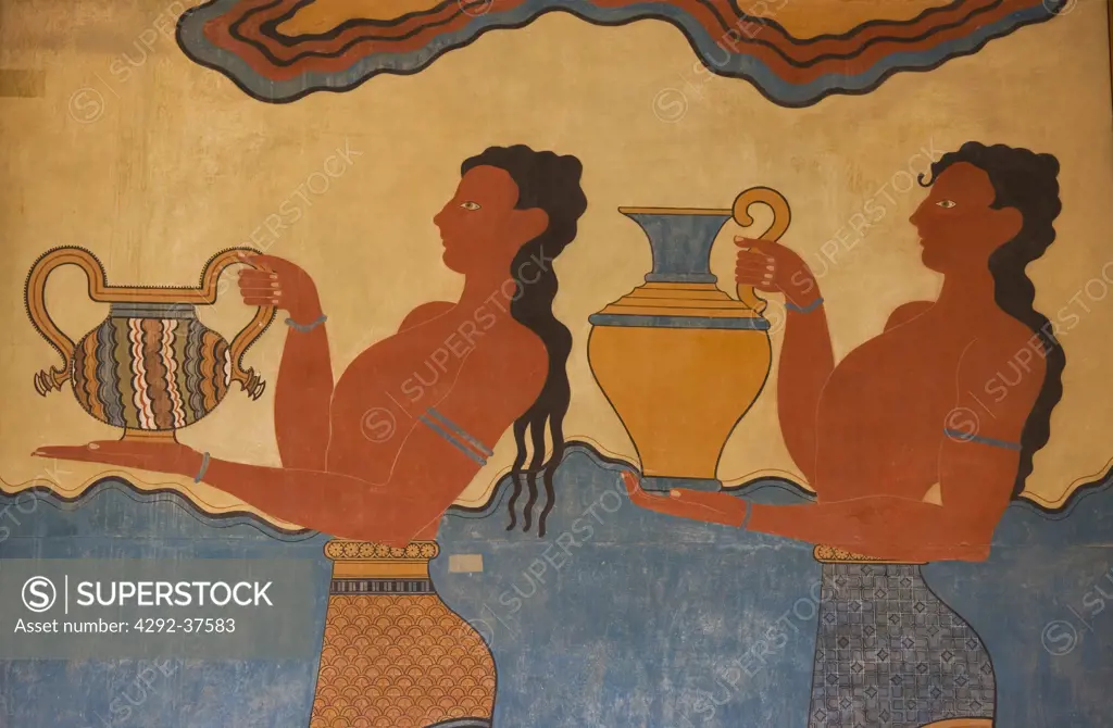 Greece, Crete, Knossos, frescos