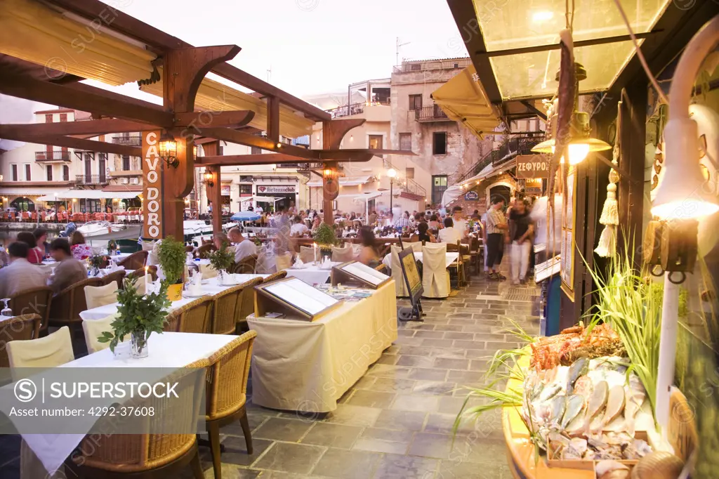 Europe, Greece, Western Crete, Rethymnon restaurant