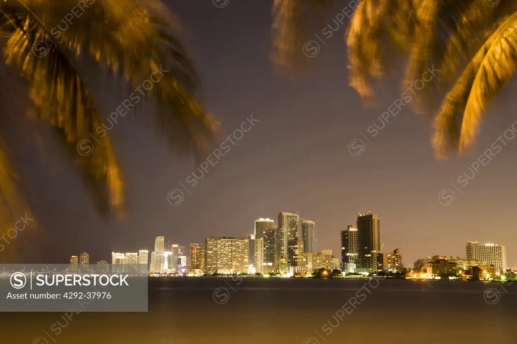 USA, Florida, Miami skyline at dusk