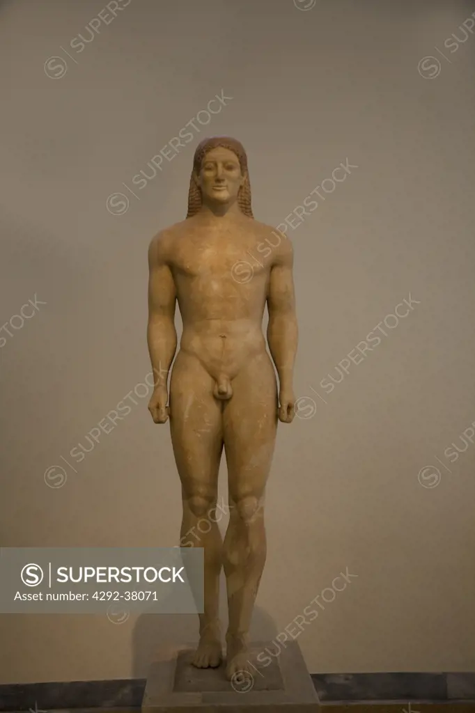 Greece, Athens, Archaeological national Museum, Kouros statue