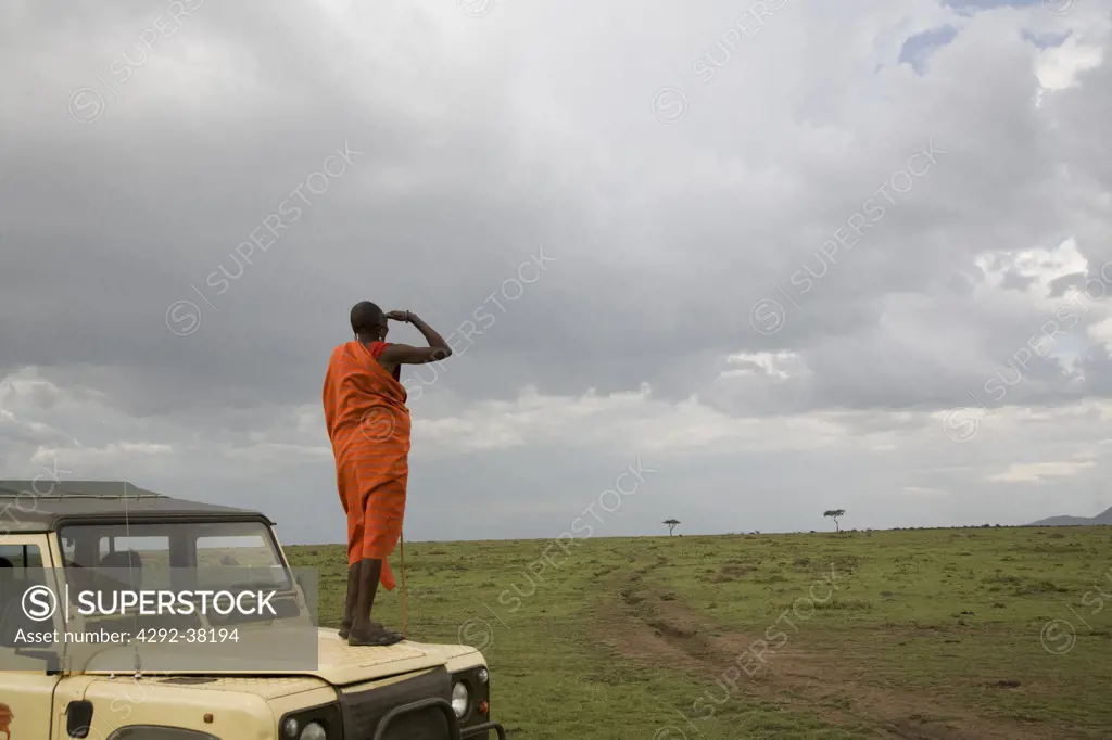 Africa, Kenya, Masai Mara National Park Kenya. Masai man
