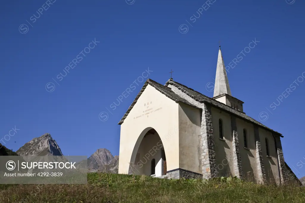 Italy, Piedmont, Verbania, Formazza valley, Riale village, the church