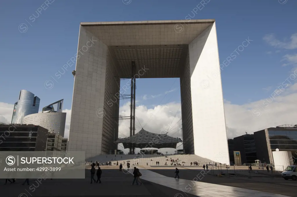 France, Paris, the Grand Arch at la Defense Financial District