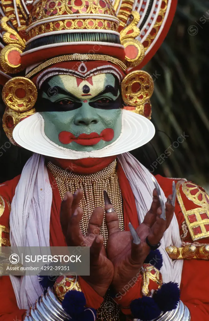 A Kathakali actor, Kerala, India