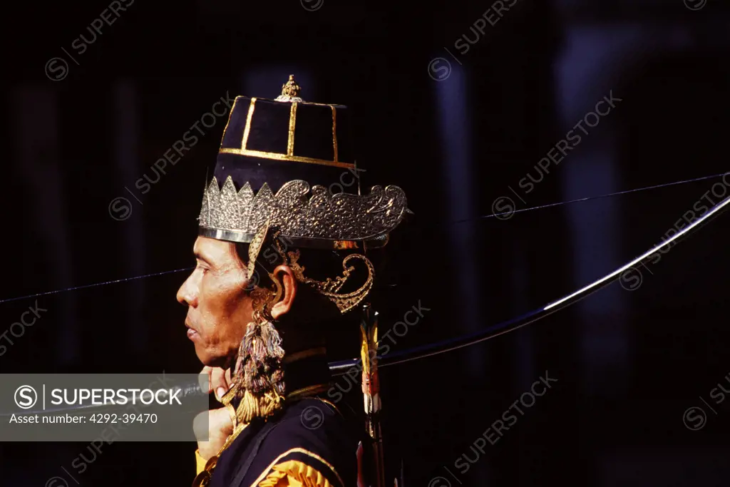 Guard of the sultan of Yogyakarta, Java, Indonesia.