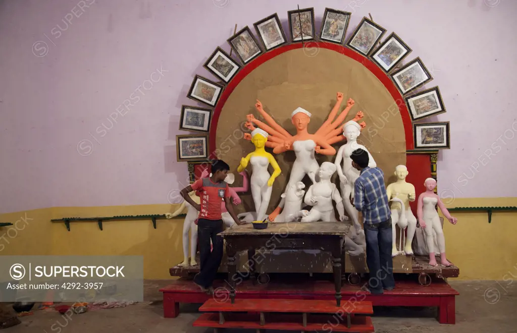 Indian, Jharkhand, Ranchi, restoring hindu temple