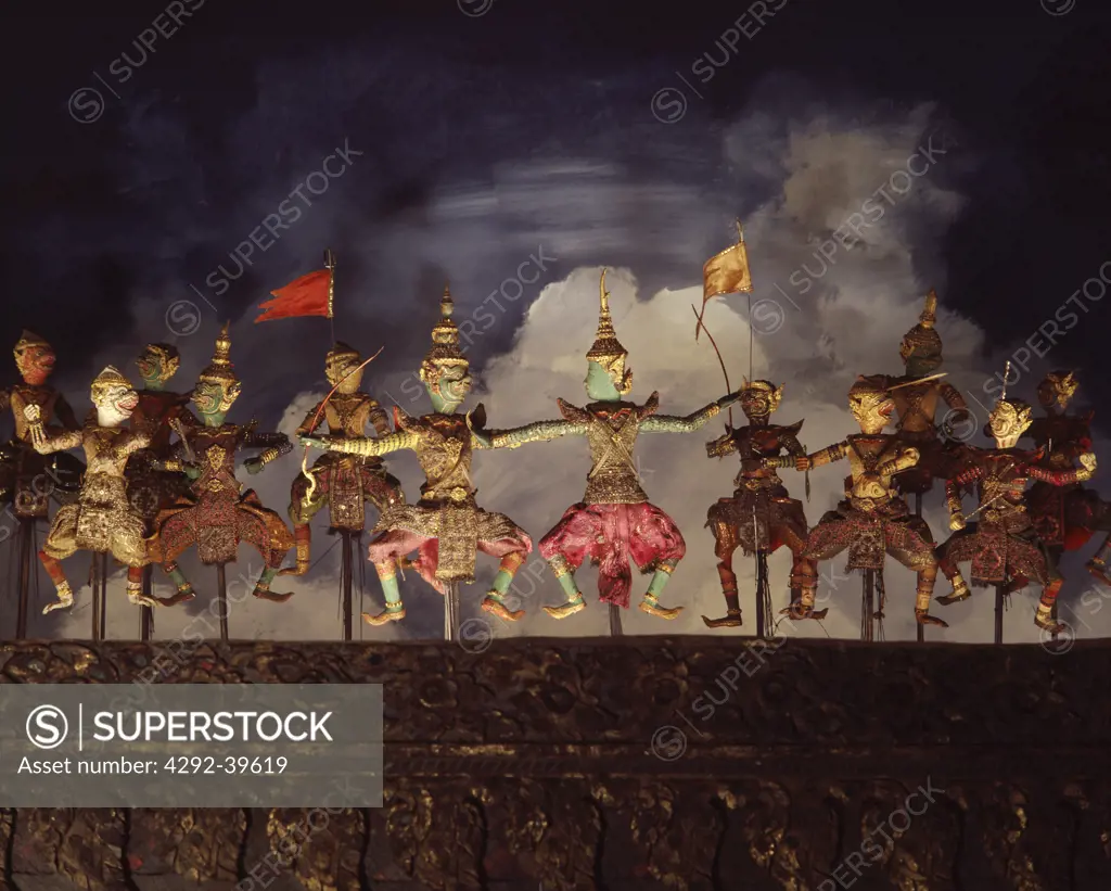 Hun Lek puppet theatre, featuring episodes from the RamayanaThailand.