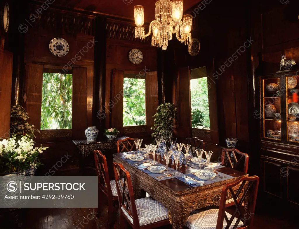 Dining room of the Jim Thompson House, Bangkok, Thailand