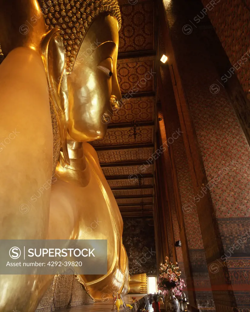 The reclining Buddha, Wat Pho, Bangkok,Thailand.