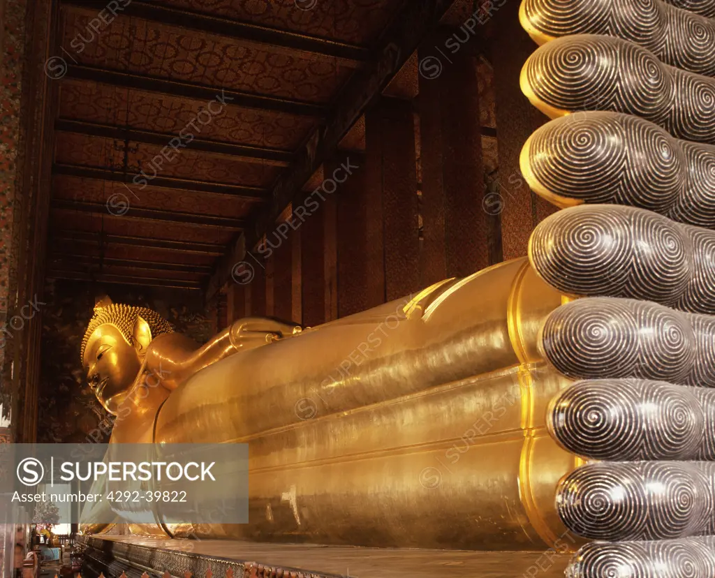 The Reclining Buddha, Wat Pho, Bangkok,Thailand.