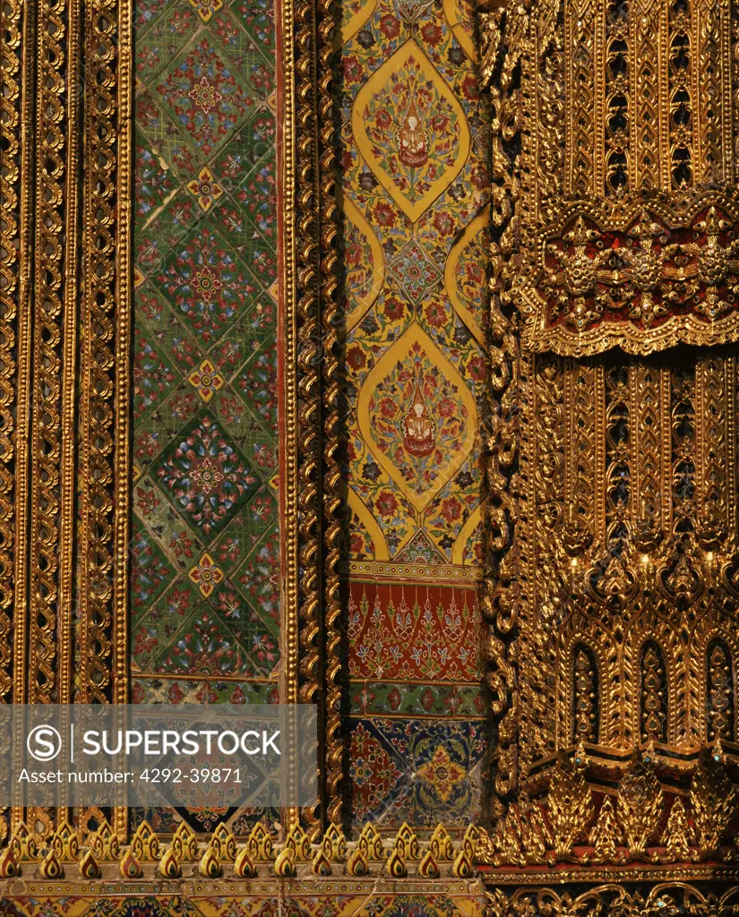 Detail of the decoration of Wat Rajabopit, Bangkok, Thailand