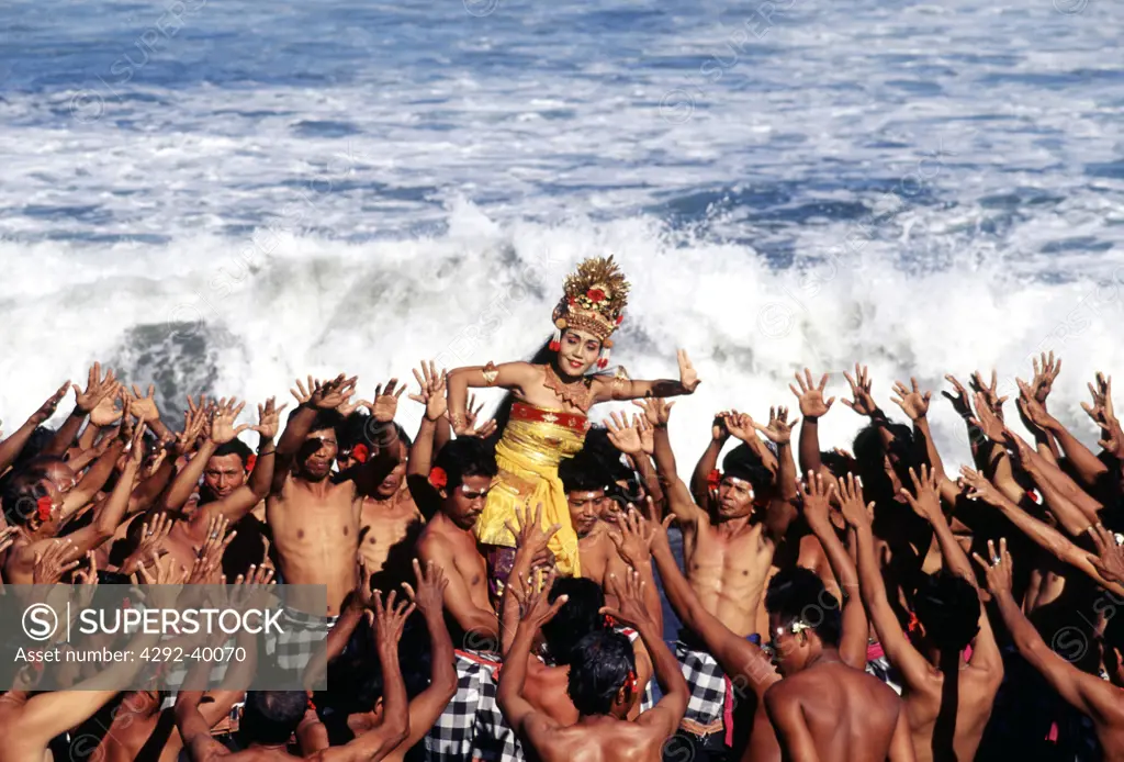 The kecak or monkey dance. Bali, Indonesia.