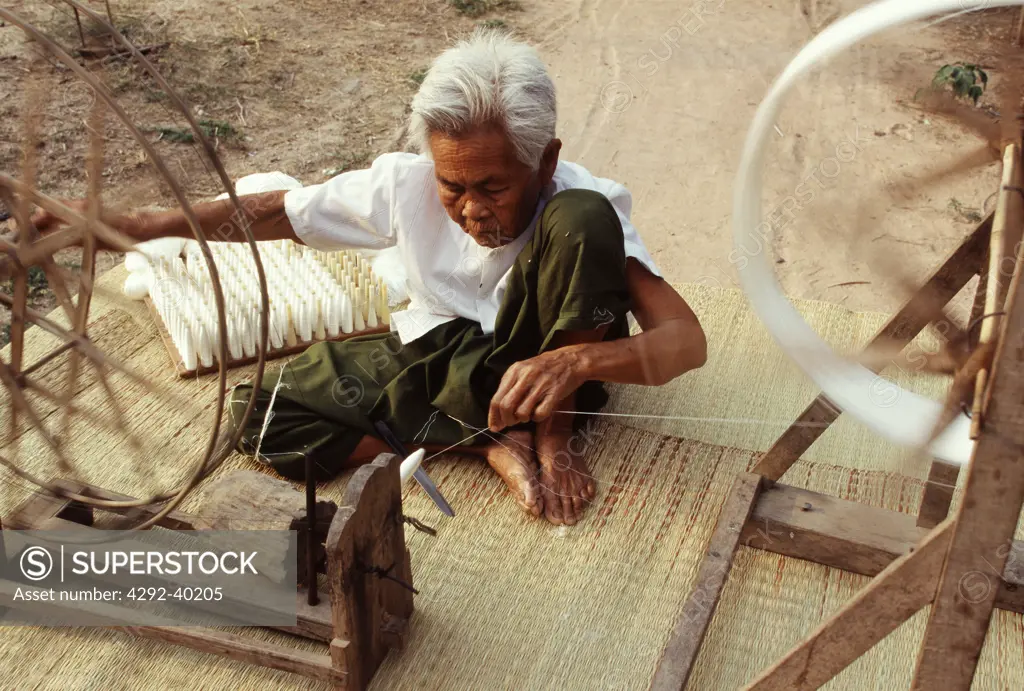 Man working at skein-winder