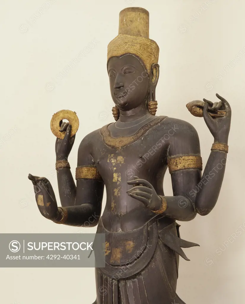 Vishnu, bronze image of the Sukhothai period, bangkok National Museum, Thailand