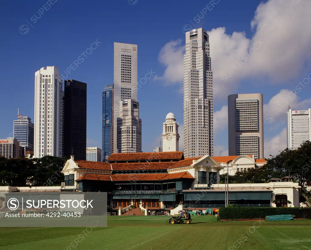 Singapore, view of the Cricket Club from the Padang