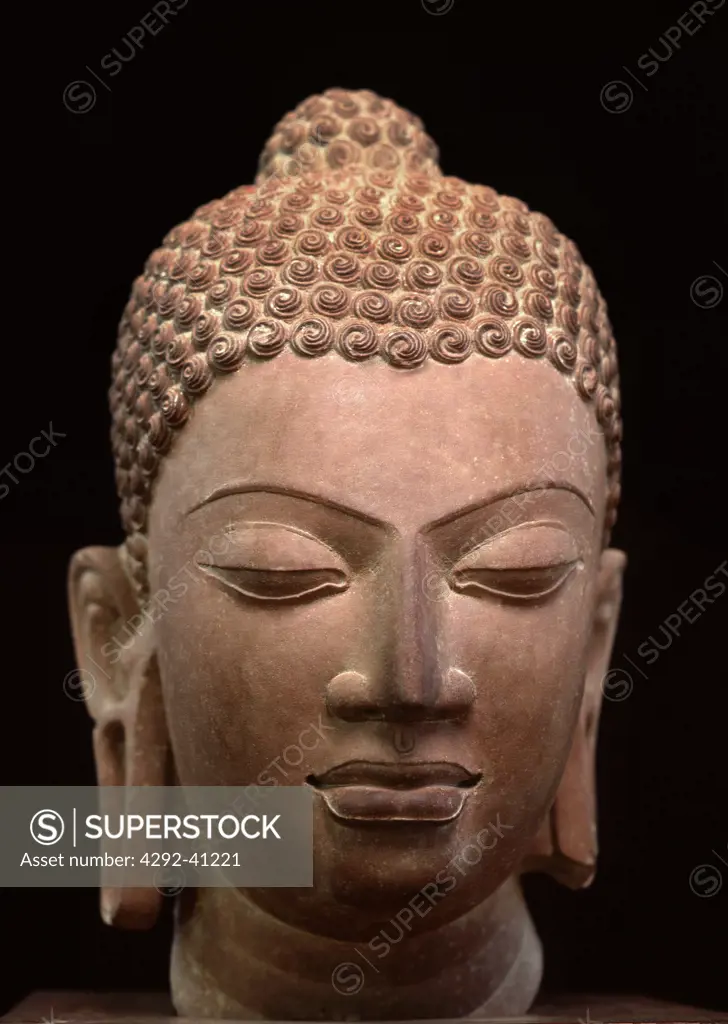 Head of a Buddha, Gupta dinasty, Mathura Museum, India