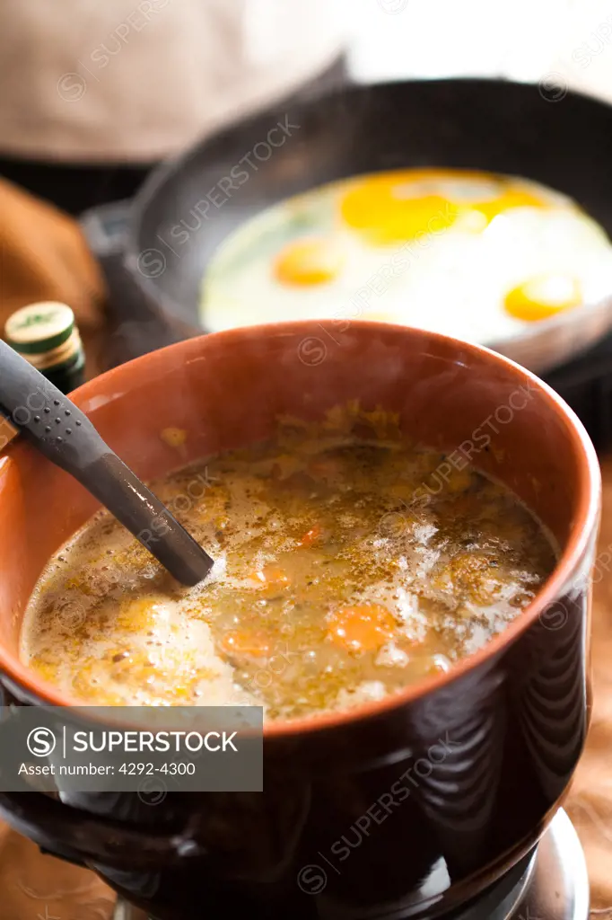 Cereals and vegetables soup