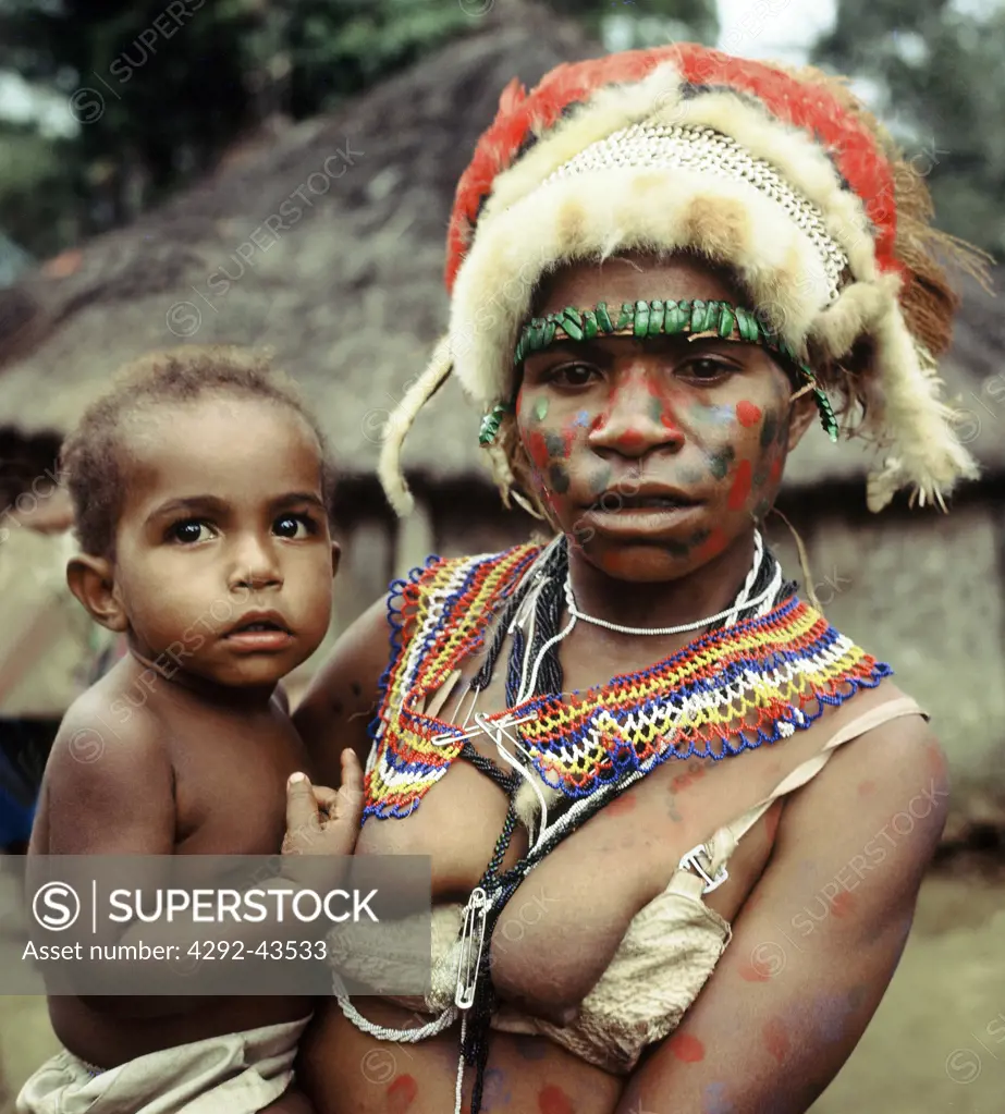 Asaro Woman and childPapua New Guinea, (1974)