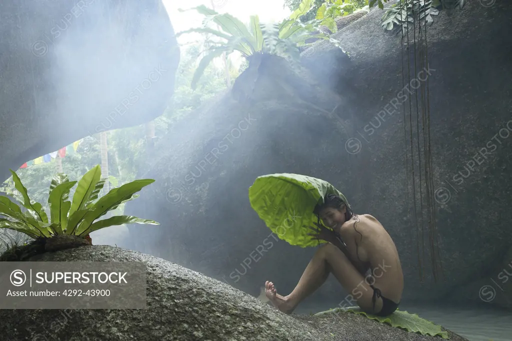 Woman at Tamarind Springs Spa in Koh Samui Island, Thailand