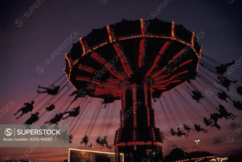 Carousel in an amusement park, Miami, Florida, USA