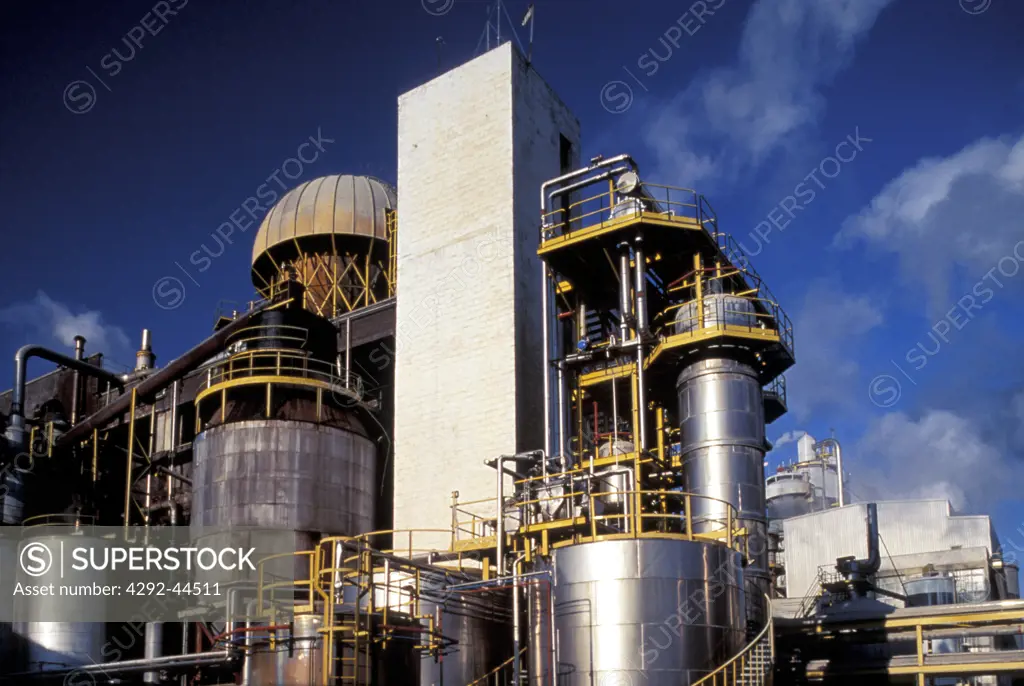 Spain, Galicia: cellulose processing plant