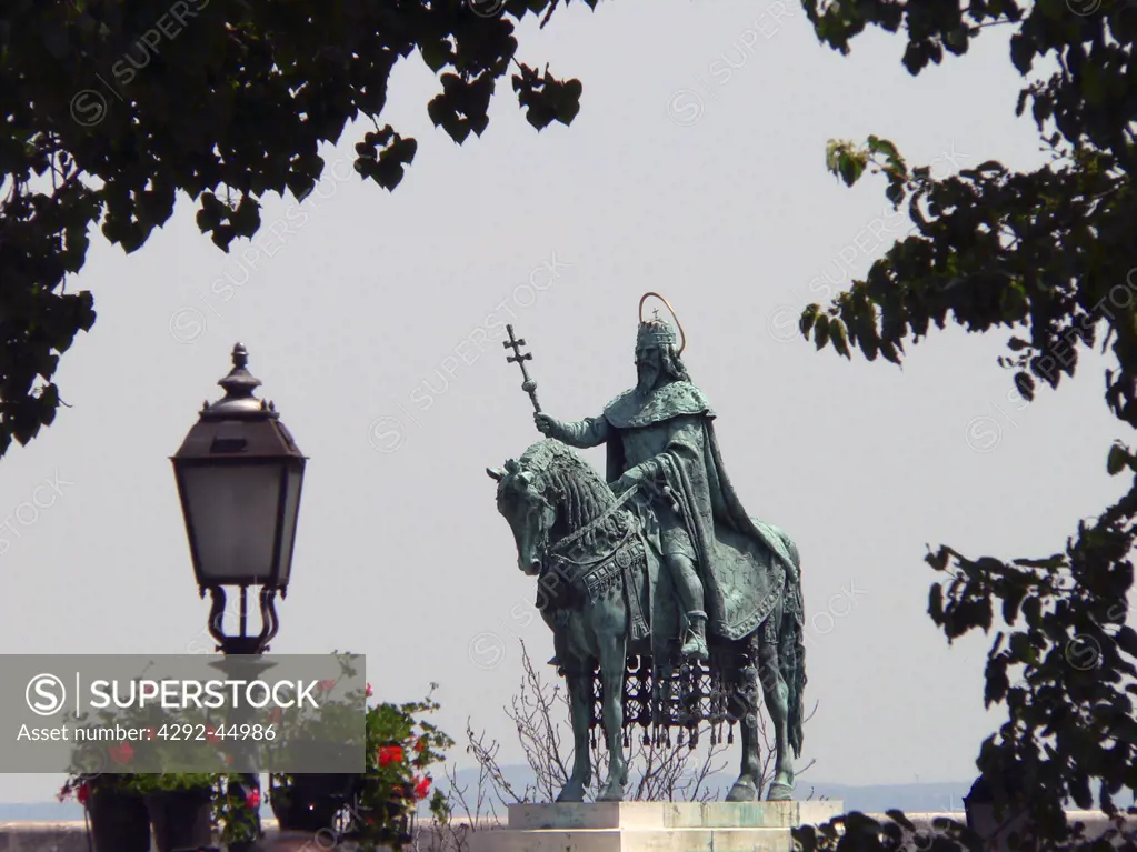 Europe, Hungary, Budapest, and St. Stephen's Statue