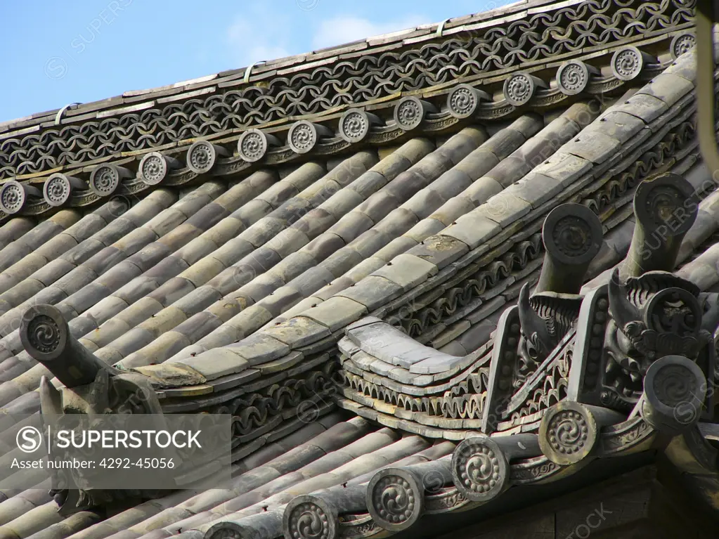 Roof Detail. Kyomizi Temple. Kyoto. Japan