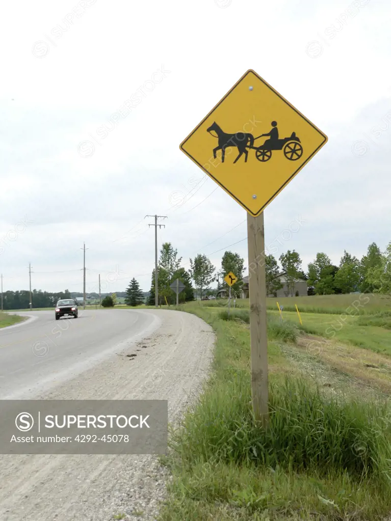 Road Sign, Mennonite Region, Ontario, Canada