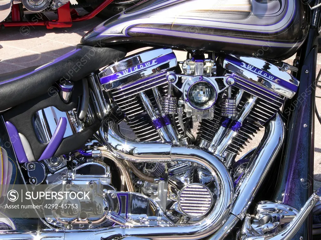 Harley Davidson engine and exhausts detail