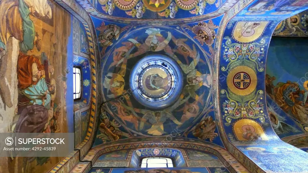 Ceiling.Church on Spilled Blood, St Petersburg, Russia