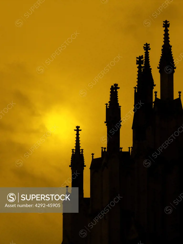 Cologne, North Rhine-Westphalia, Germany. Silhouette of the cathedral