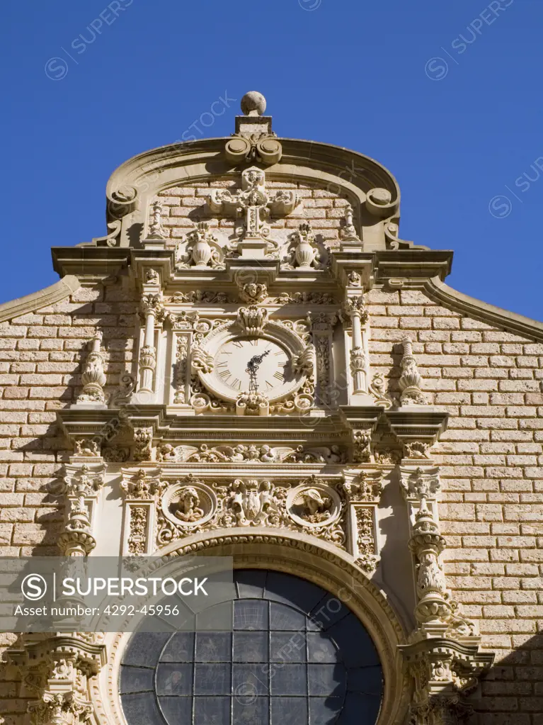 Facade of the Basilica of Montserrat Monastery.Spain,Catalonia