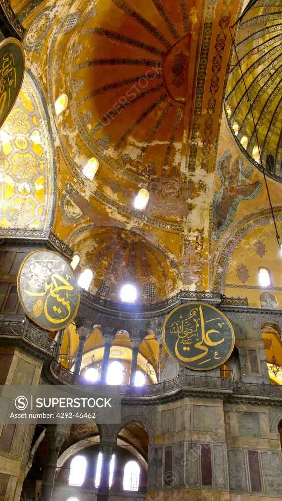 Turkey, Istanbul, interiors of Agia Sofia