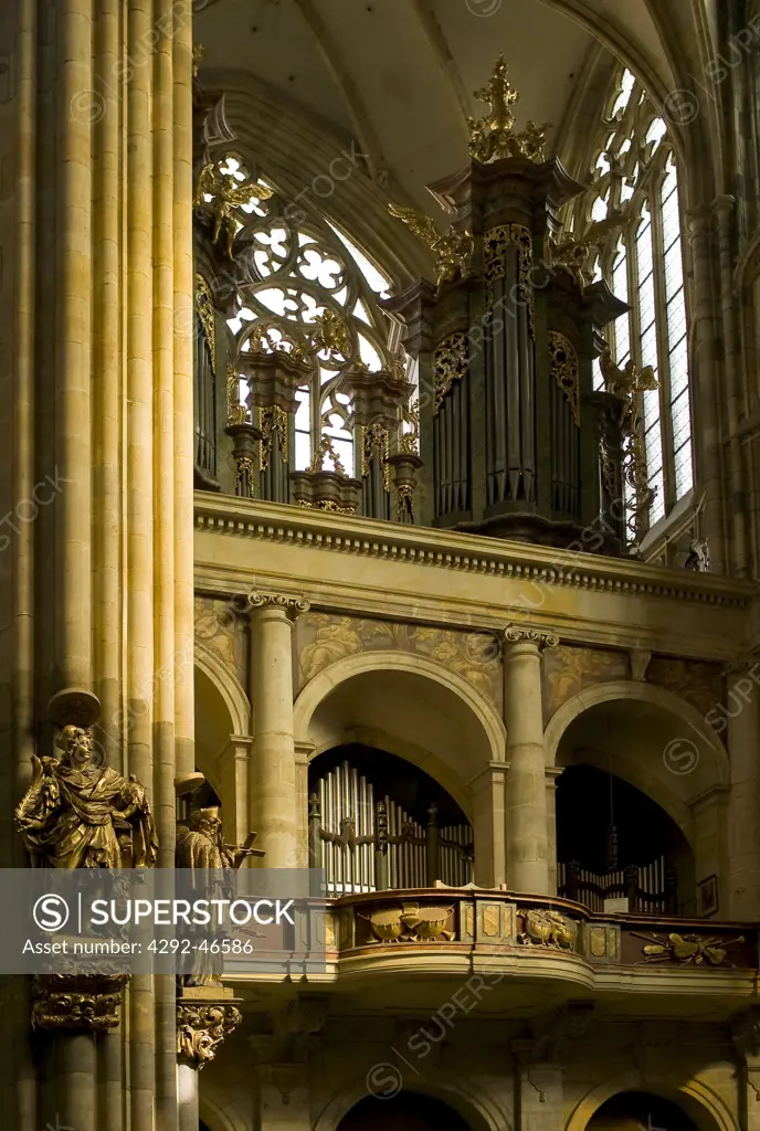 St Vitus Cathedral, the organ Prague, Czech Republic