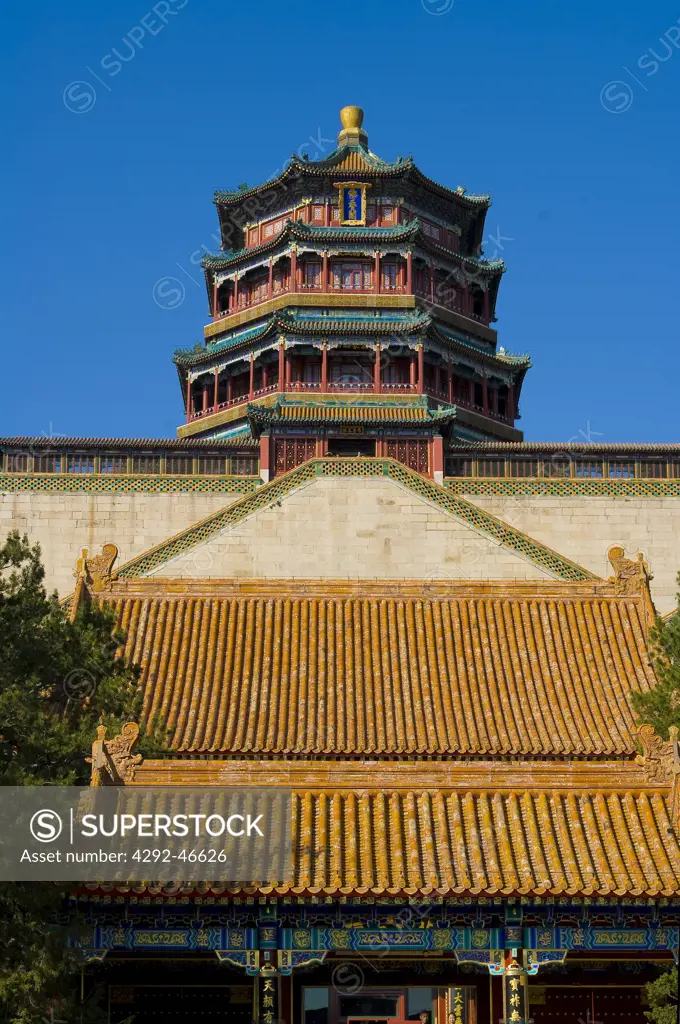 Beijing, China, The Summer Palace, Tower of the fragrance of Buddha