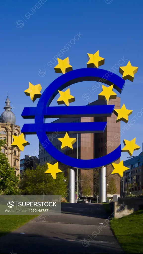 Germany, Hessen, Frankfurt on Main, Euro Sign.