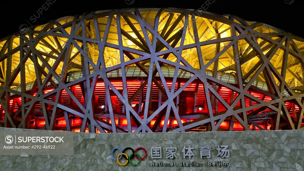 China, Beijing,The Olympic Stadium, The Bird's Nest