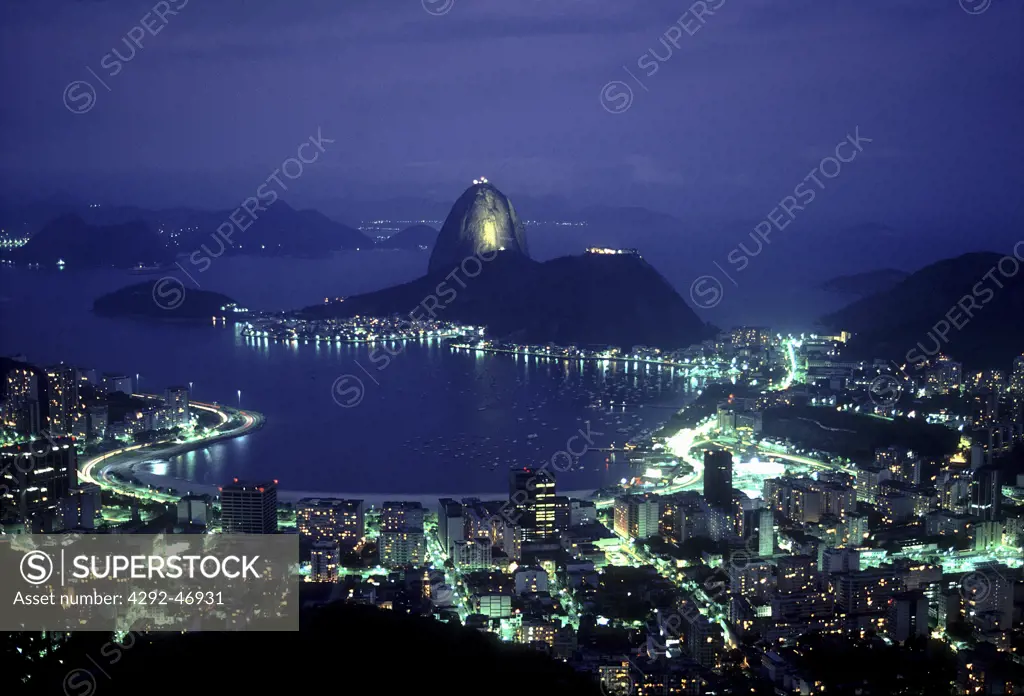 Sugar Loaf at night, Rio de Janeiro City, Brazil
