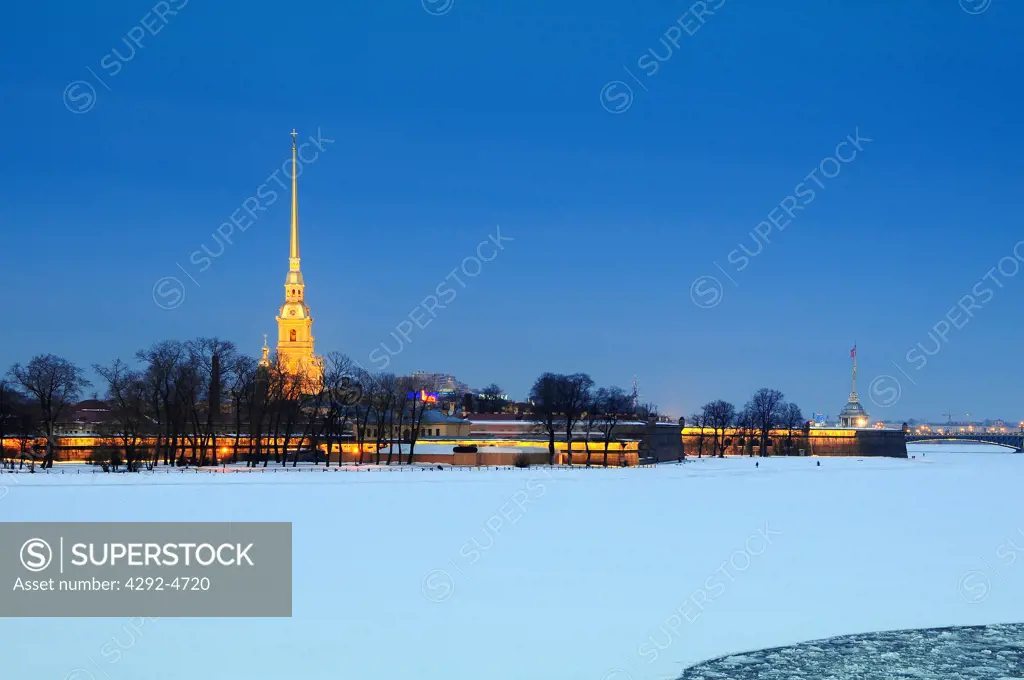 Russia, St. Petersburg, the Peter and Paul Fortress is the original citadel of St. Petersburg