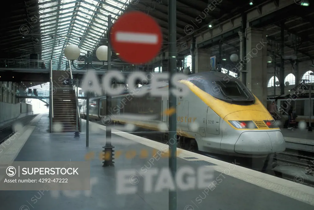 Europe, France, Paris, Gare Du Nord with TGV