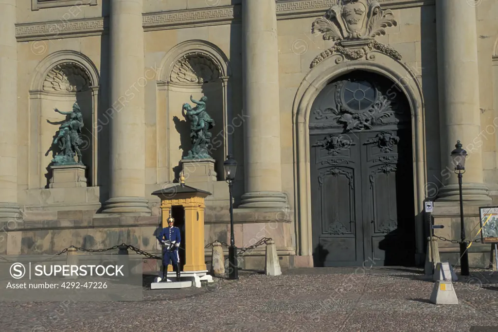 Europe, Sweden, Stockholm,Royal Palace and guard
