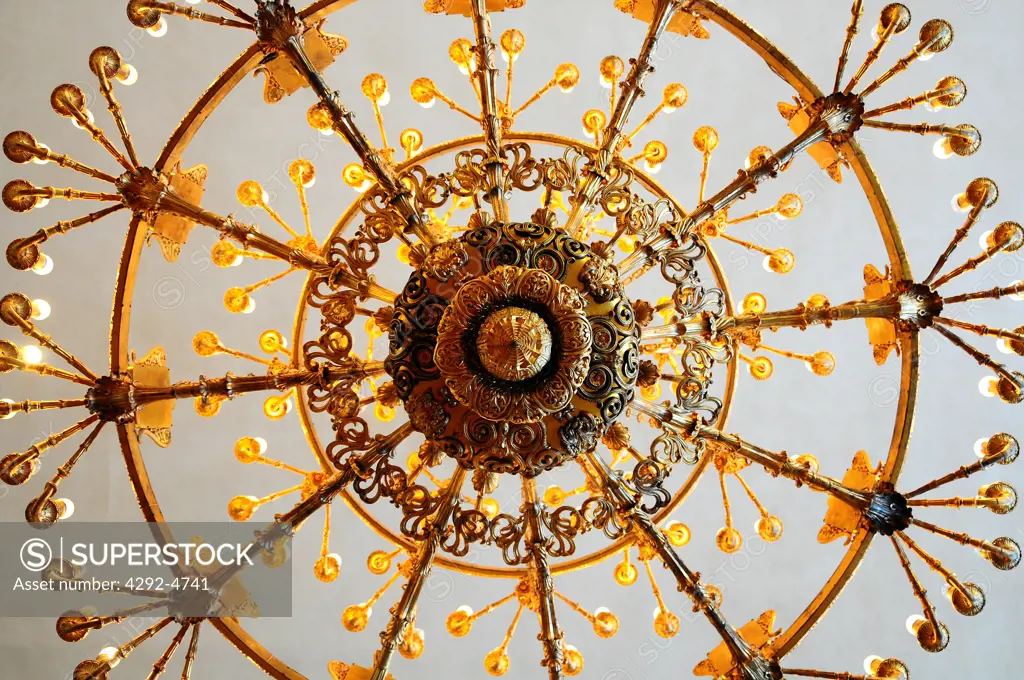 Russia, St. Petersburg, a chandelier in the Winter Palace