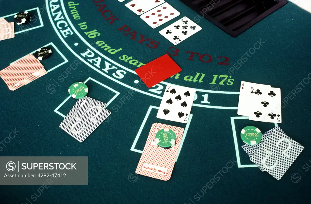 Nevada, Las Vegas. Blackjack table