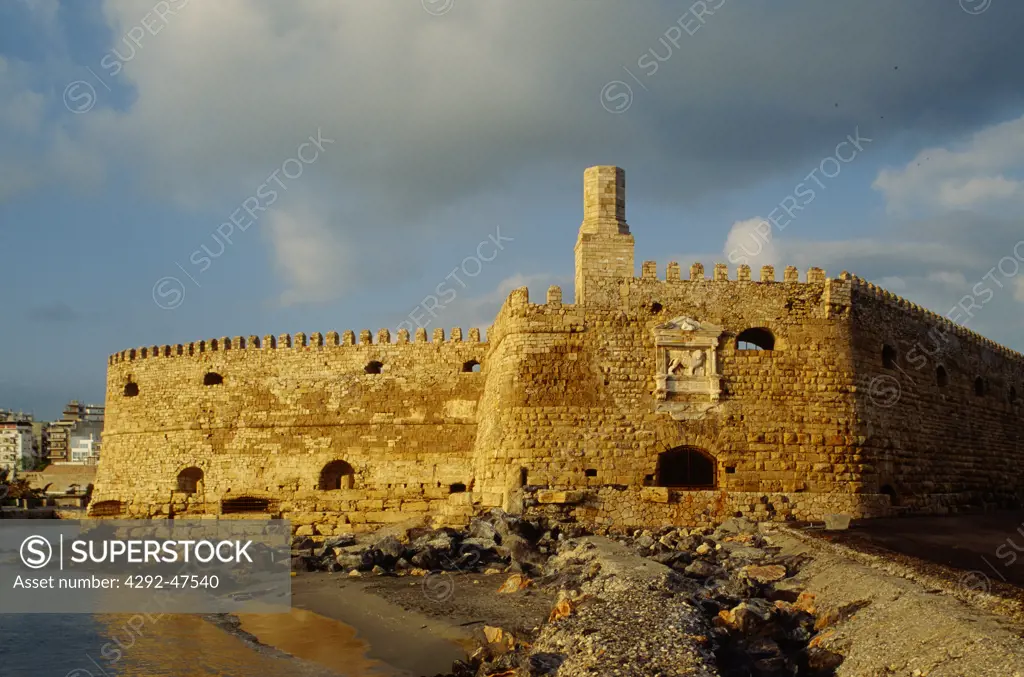 Greece, Crete, Rethimnon, harbour fortress