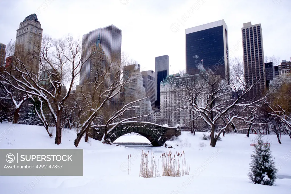 USA, New York City: Central Park in winter