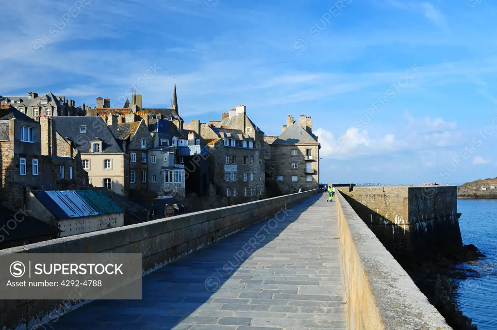 France, Brittany, Saint Malo, city wall
